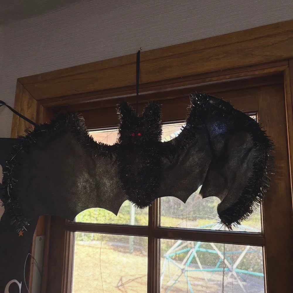 Halloween Decorations Bundle: 2 Banners Witch Pennant Garland,‎ 2 Bats Decor